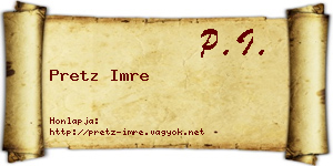 Pretz Imre névjegykártya